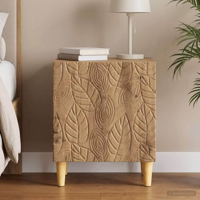 Comodino moderno vidaXL in legno color rovere L: 43 cm, P: 34,5 cm, H: 50 cm