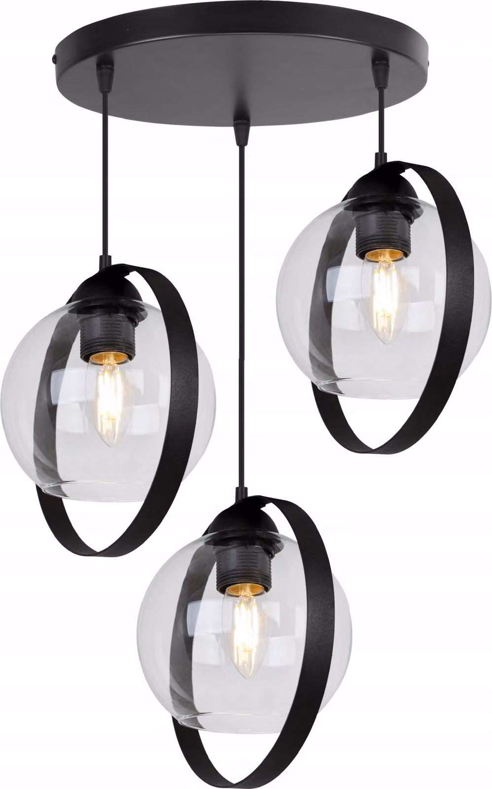 Moderna Lampada A Sospensione Con Anelli In Vetro