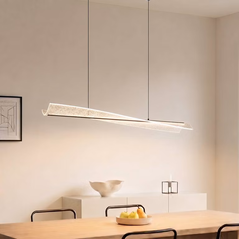 Lucande Lampada LED a sospensione Vellia, nera, lunghezza 112 cm, CCT Vellia, Nero, Soggiorno / Sala da pranzo, Metallo, Moderno