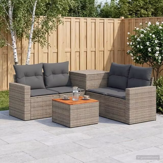 Set di divani 6 pz Grigio e Grigio Scuro 55 x 55 x 37 cm 3447408