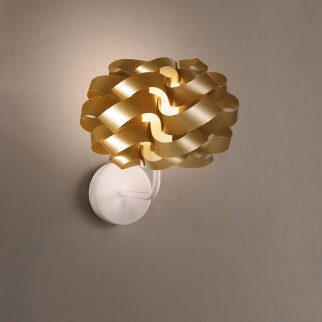 Applique Moderna Cloud Linea Zero Polilux in Metallo e Plastica Oro e Bianco con 1 Luce E14 – 1