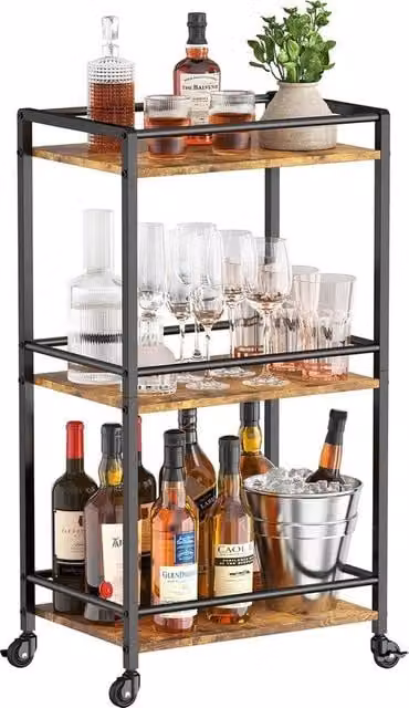 Trolley per cucina con livelli, carrello da servizio in metallo