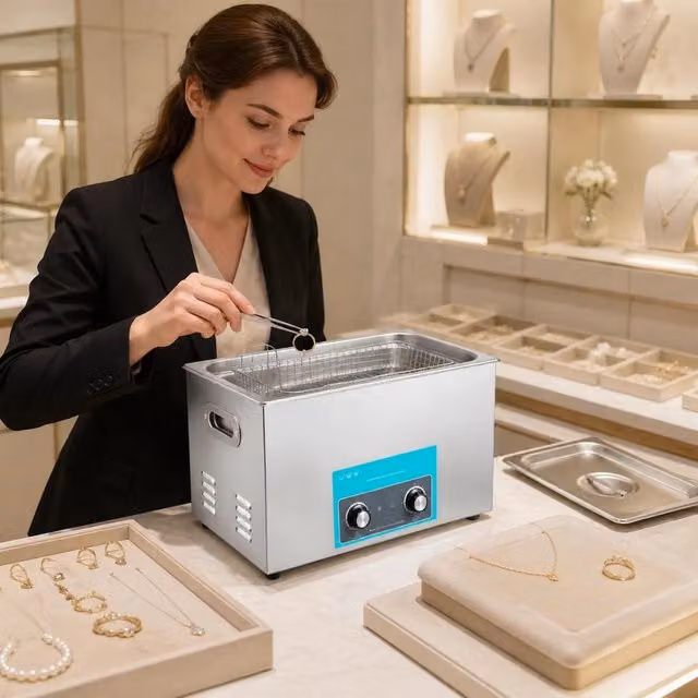 Knob Control Ultrasonic Cleaner 30 L, Ultrasonic Cleaning Device 40 KHz 600 W, Digital Ultrasonic Cleaner, Jewelry Cleaning Ultrasonic 220 V, Ultrasonic Cleaning Device