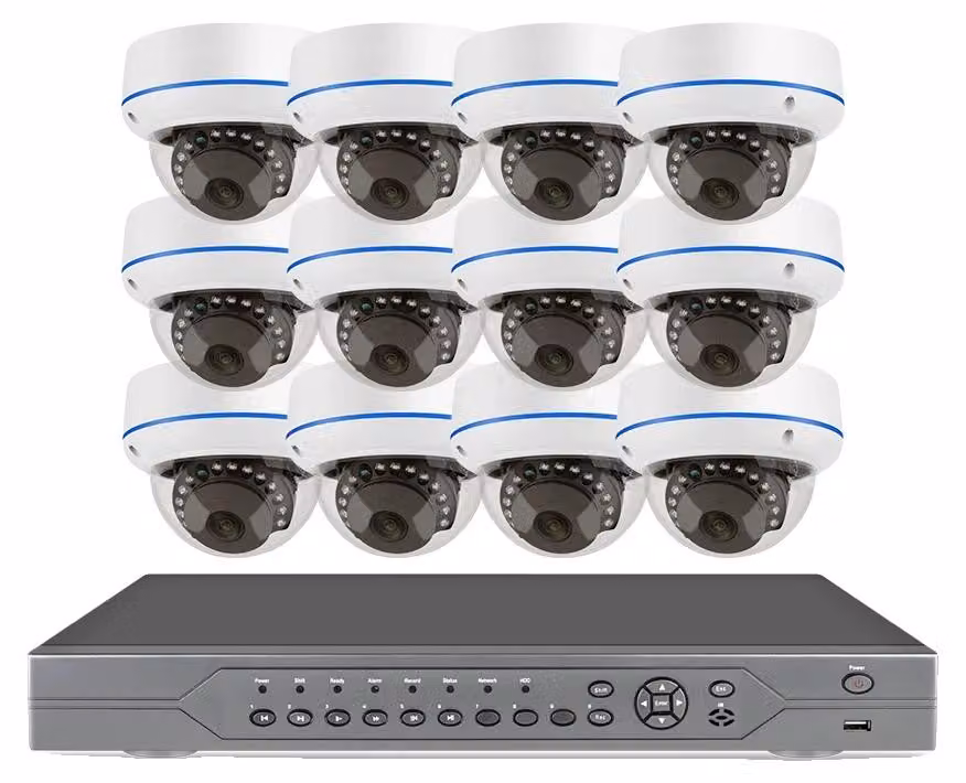 Set di telecamere di sicurezza, 16 canali, risoluzione HD da 5 MP, NVR a 16 canali, 12 telecamere da 5 MP, senza disco rigido integrato
