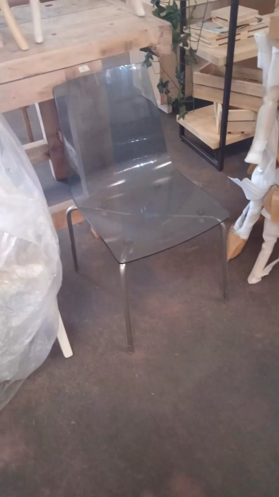 Set di 2 sedie moderne in policarbonato trasparente lucido con gambe in acciaio Mobili 2G – 2