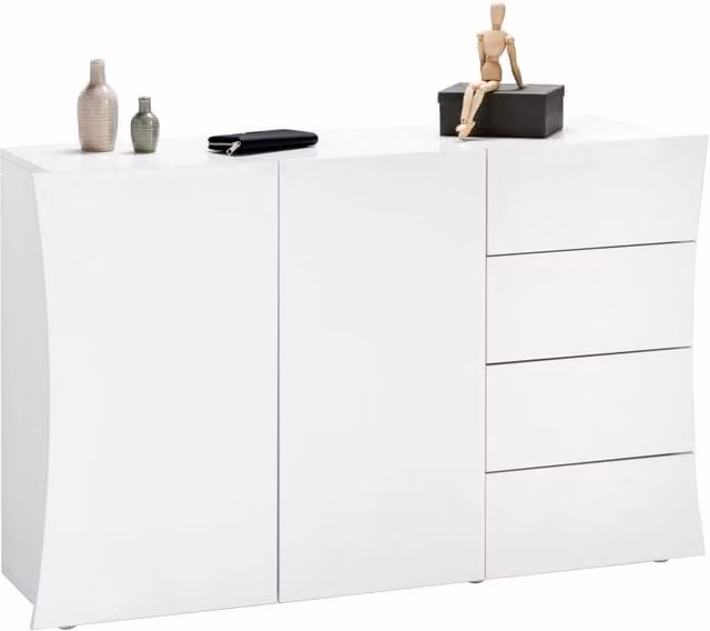 Mobile Multiuso – 2 ante/4 cassetti – Bianco Lucido
