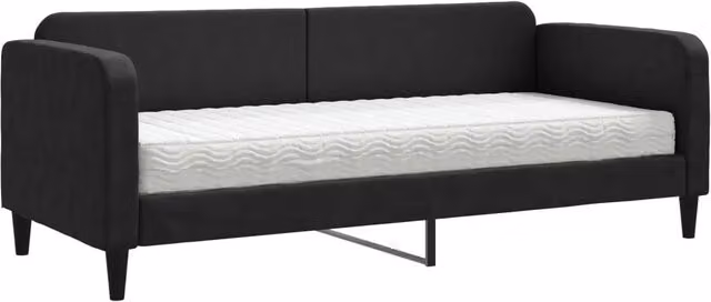 Divano letto | Sof¨¤ letto | Letto singolo con Materasso Nero 80x200 cm in Tessuto