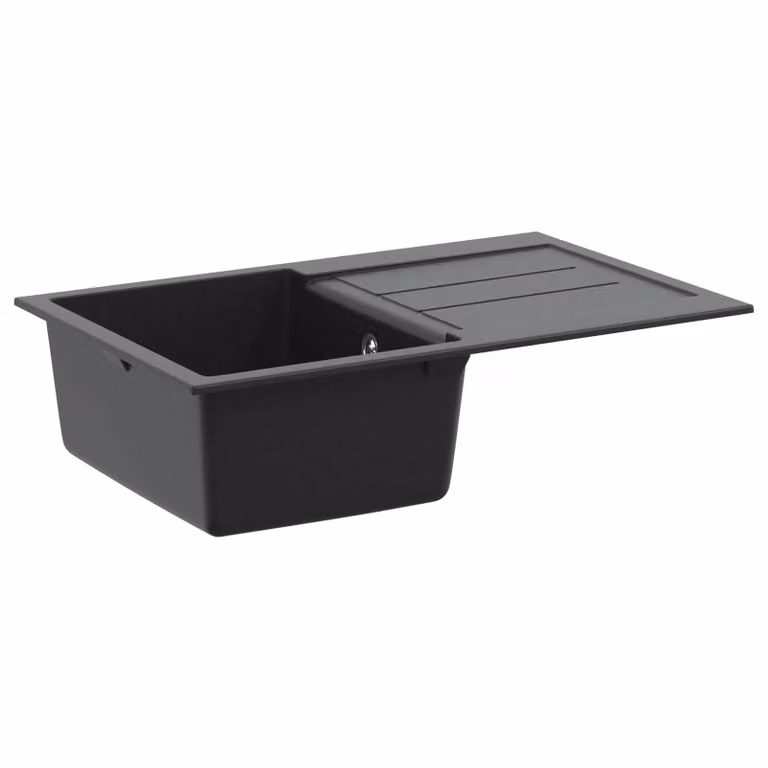Lavello vidaXL in quarzo e resina colore nero L: 78 cm, P: 50 cm