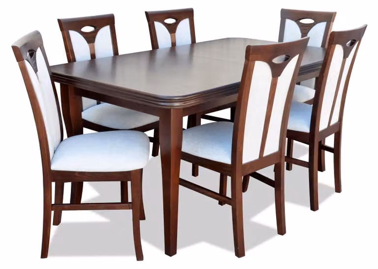 Klassische Esszimmer Möbel Essgarnitur Lehnstuhl Tisch Gruppe 7tlg. Set Modern