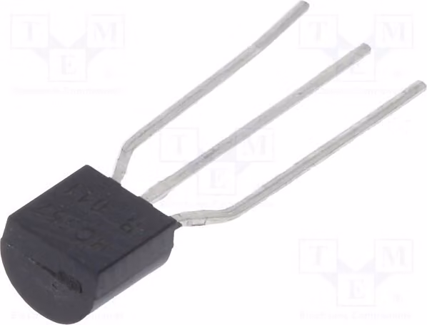 Transistor NPN: 625mW, 45V, TO92, BC557B-AP. Transistor PNP a foro comune, 0,1A, per montaggio su circuito stampato (THT)