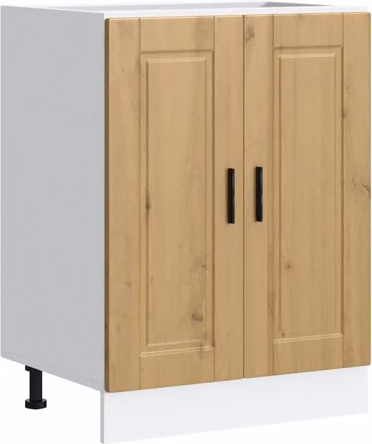 Moderno mobile da cucina con ante pratiche 60 x 46 x 81,5 cm spazio di archiviazione ottimizzato in legno multistrato rovere artigianale 02_0050241