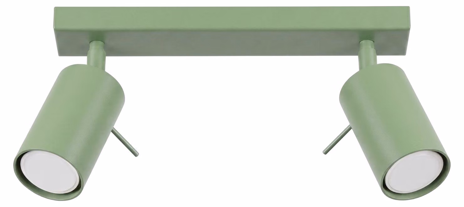 Plafoniera RING 2 salvia 2xGU10 10W acciaio 16x6x30cm Sollux Lighting