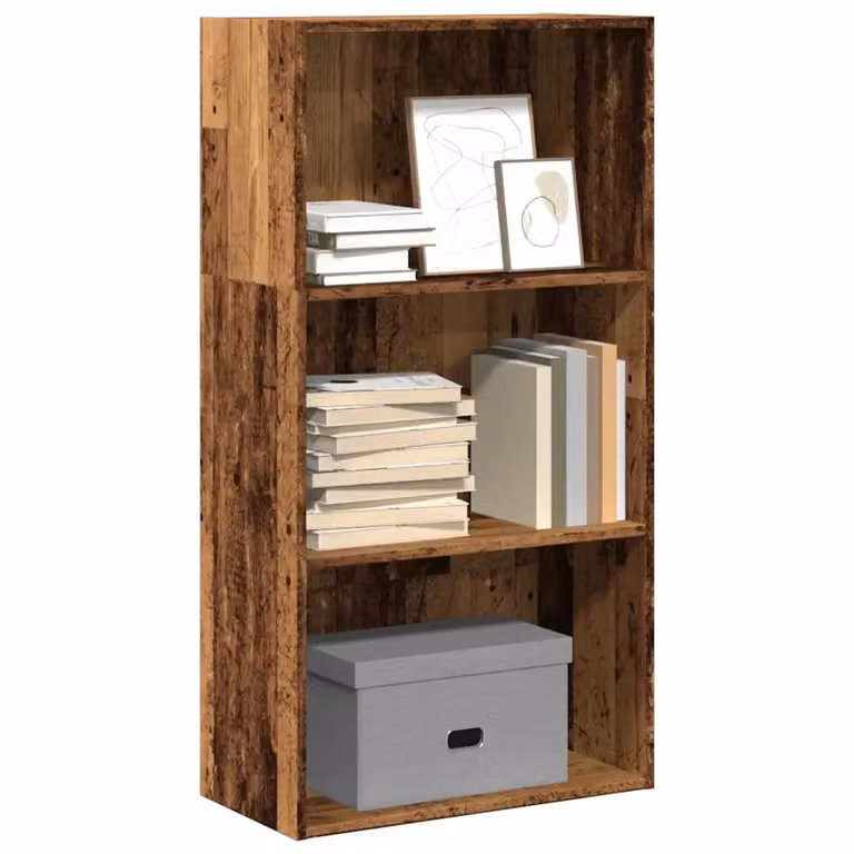 Libreria vidaXL in legno stile rustico marrone con pannello posteriore L: 60 cm, P: 30 cm, H: 114 cm