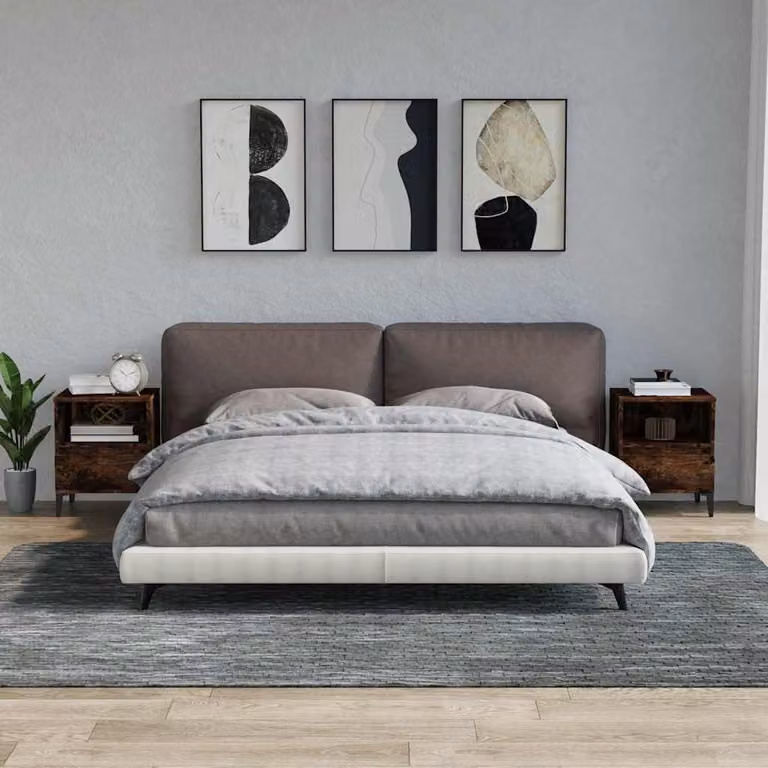 Set di 2 comodini vidaXL in rovere fumo con stile industriale L/P/H: 40 x 35 x 50 cm