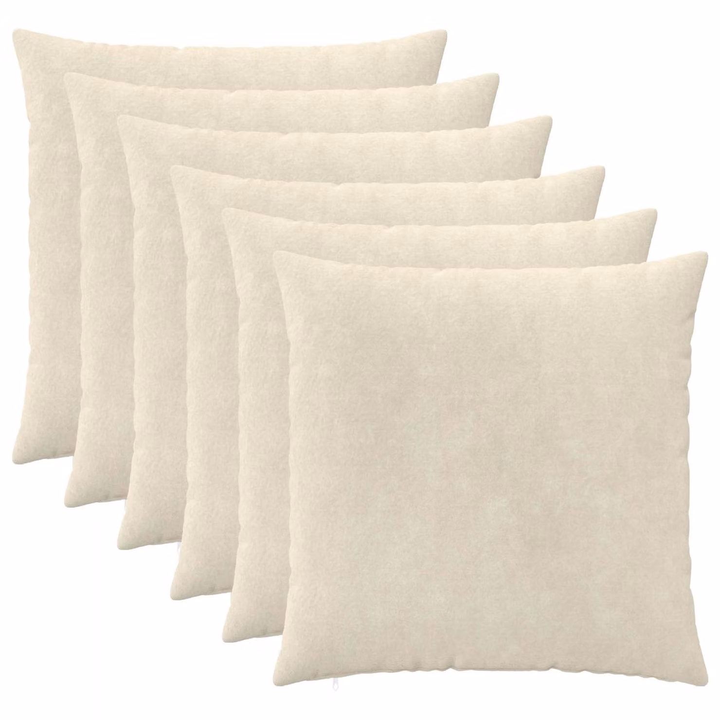 vidaXL Federa 6 pcs HEERLEN Crema 65 x 65 cm Fleece in microfibra
