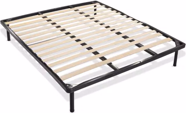 Rete ortopedica matrimoniale Flexac EFFEZETA ITALIA con doghe in legno di faggio e struttura in metallo nero L/P: 160 x 190 cm