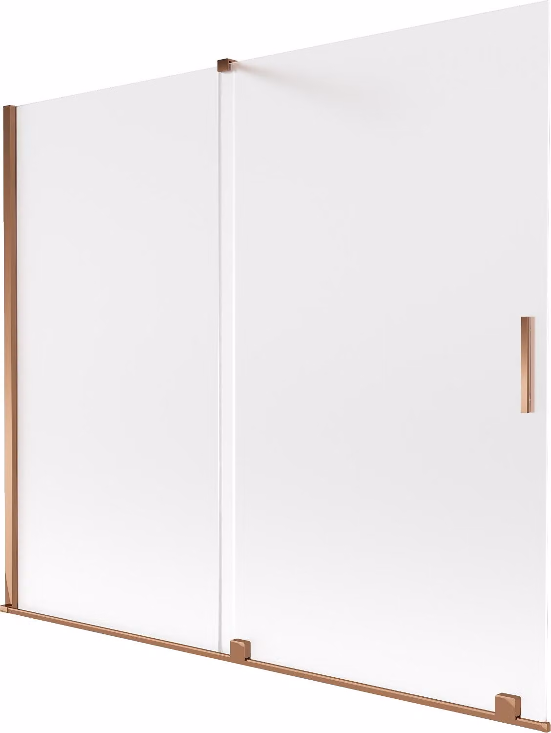 Mexen Velar schermo per vasca da bagno a 2 ante scorrevoli 180 x 150 cm, smerigliato, oro rosa - 896-180-000-31-60