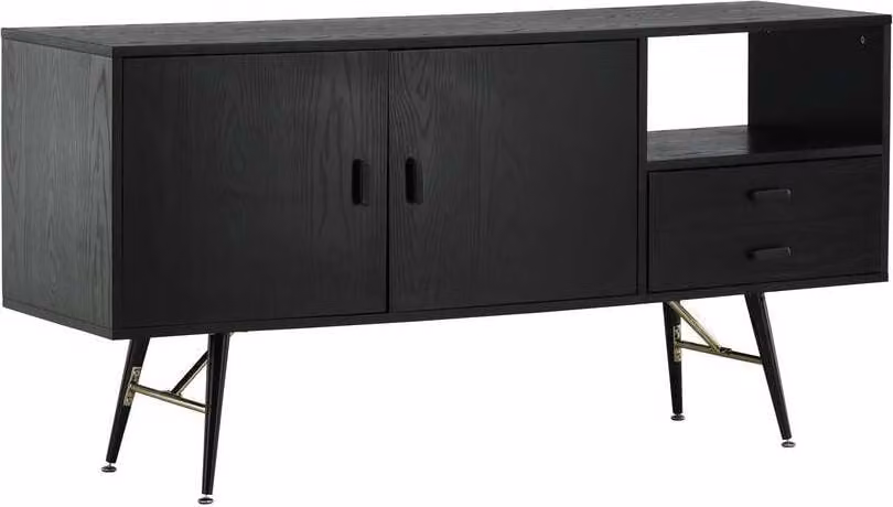FURNLUX Credenza Oro Nero E Oro 160cm / Colore principale: Nero / Dimensioni: 160 x 46 x 80 cm