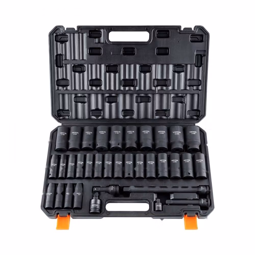 Set di avvitatori a impulsi - a 6 punte - da 1/2 pollice - 34 pezzi - set di utensili a cricchetto per bit.