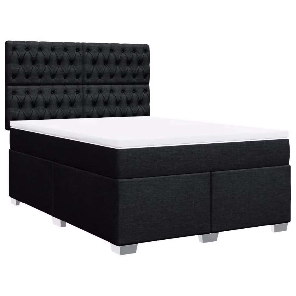 Letto Ibrido vidaXL con Giroletto a Molle e Materasso Nero e Bianco L/P: 160 x 200 cm – 2