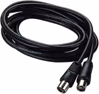 Cavo antenna TV Poly Pool nero con connettori a barilotto, lunghezza 2 m – 1