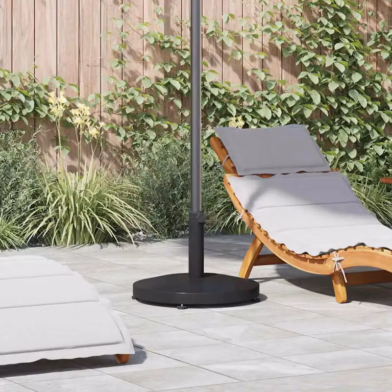 Base per ombrellone vidaXL in acciaio nero, forma rotonda, 24,6 kg