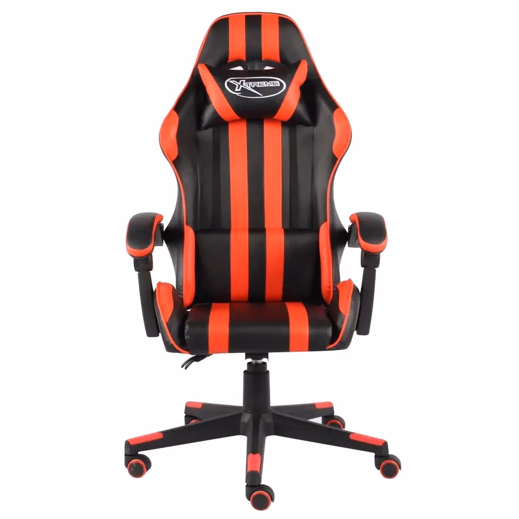 Sedia da Gaming Multicolore Nero e Rosso in Similpelle con Poggiatesta e Ruote per Adulti – 2