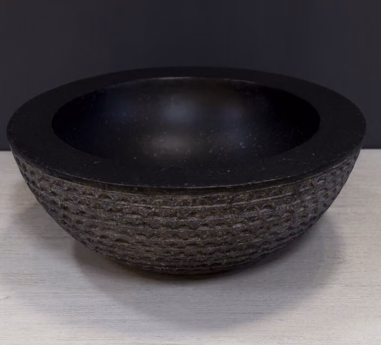 Lavabo da appoggio Galba, diametro 40 cm, in terrazzo