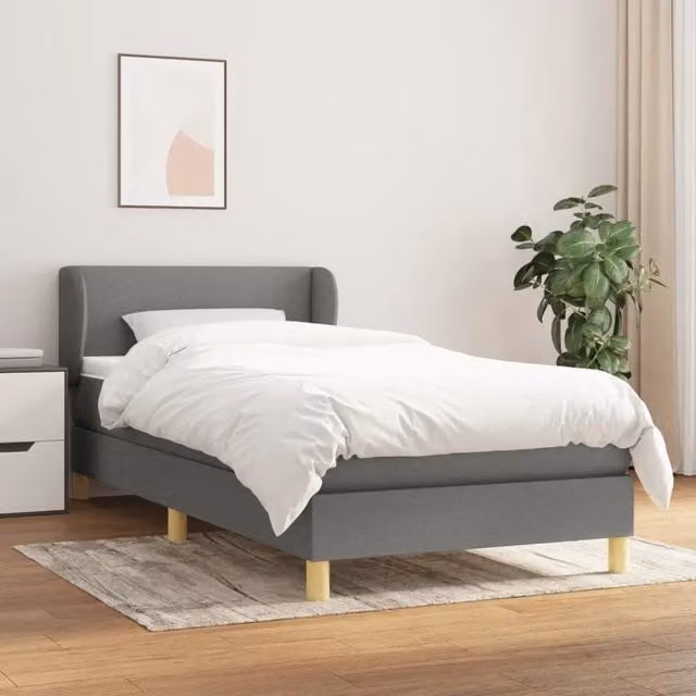 Letto Ibrido con Giroletto a Molle e Materasso vidaXL in Grigio e Bianco L/P/H: 90 x 200 cm