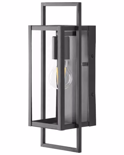 Beliani Set di 2 lampade da parete per esterni metallo stile moderno per porta d'ingresso e portico nero