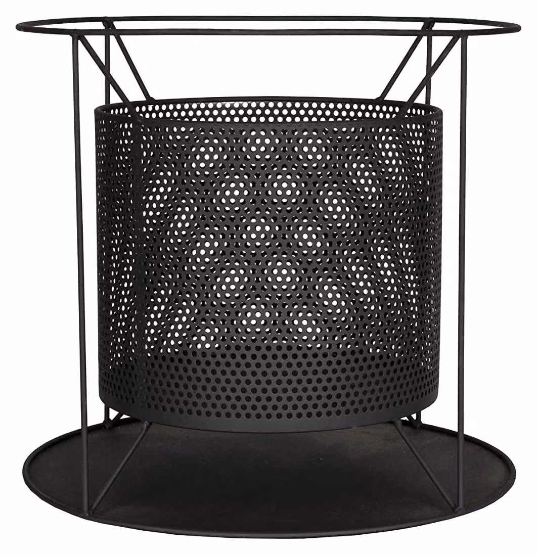 Braciere in acciaio nero - 44x44x40 cm - Rotondo - Per esterni