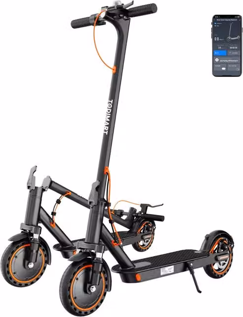 TODIMART T6 Monopattino elettrico pieghevole batteria 36V 7.8Ah autonomia 20-25 km pneumatici 8.5 pollici pieni 25 km/h APP