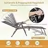 Set di 2 sedie a sdraio pieghevoli Costway in tessuto textilene e acciaio, con schienale regolabile e braccioli, Grigio, L/P/H: 189 x 64 x 102 cm – 2