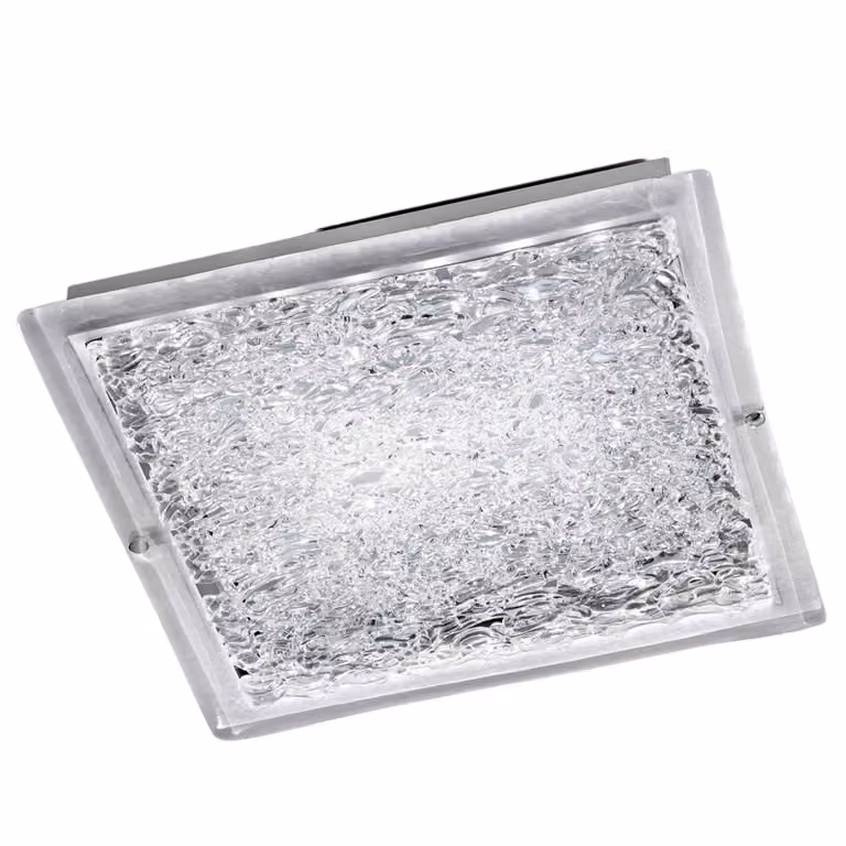 Cremasco Plafoniera soffitto Mary, Alluminio / Grigio / Zincato, Soggiorno / Sala da pranzo, Cristallo, Moderno, Plafoniera