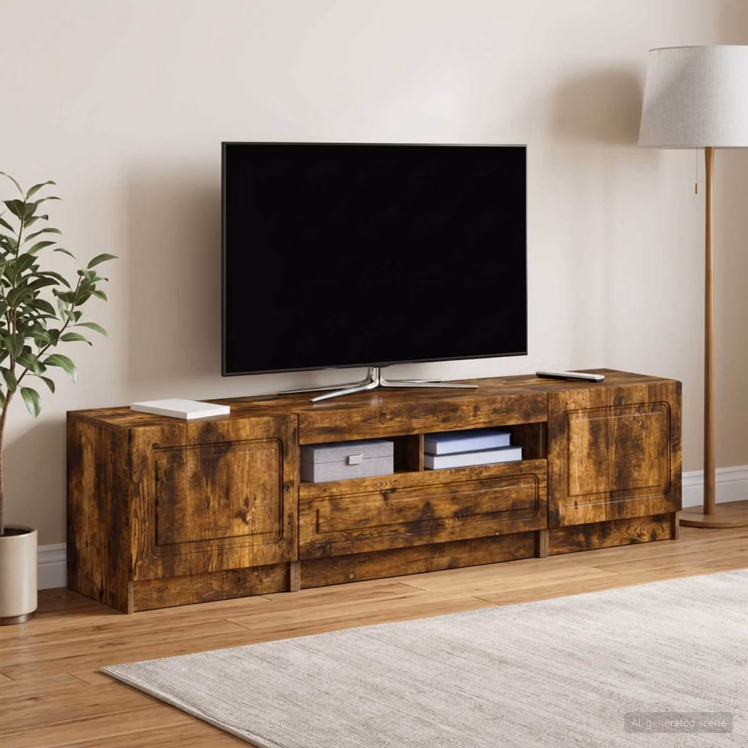 Mobile TV Stand vidaXL UTRECHT in Legno Ingegnerizzato Rovere Fumo Marrone