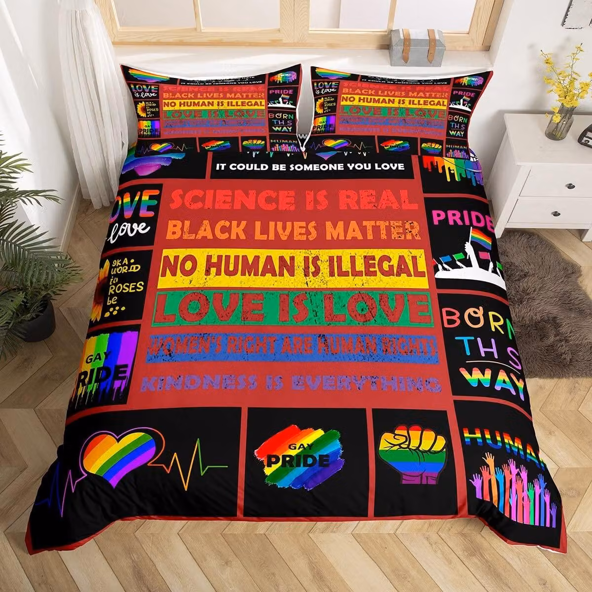 Set di lenzuola per copripiumino colorate con cerniera, adatte per un letto singolo