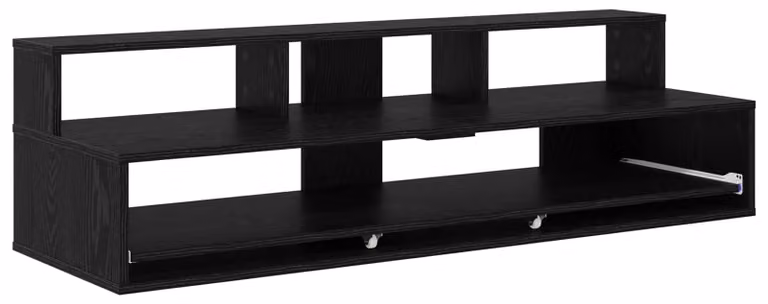 Scrivania da studio in legno impiallacciato effetto noce nero, dimensioni 130 x 42,5 x 36 cm