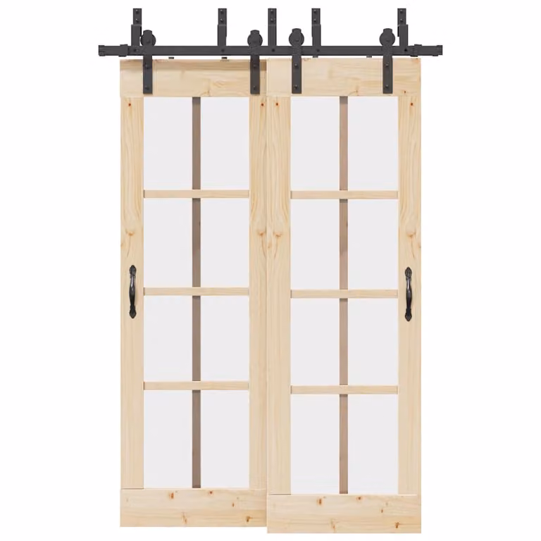 vidaXL Kit di Binari per Porte Scorrevoli in Acciaio Nero Opaco, Lunghezza: 152,5 cm