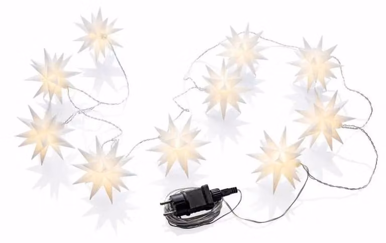 Idena 31271 Idena 10er Sterne LED Lichterkette weiß 7,7 m