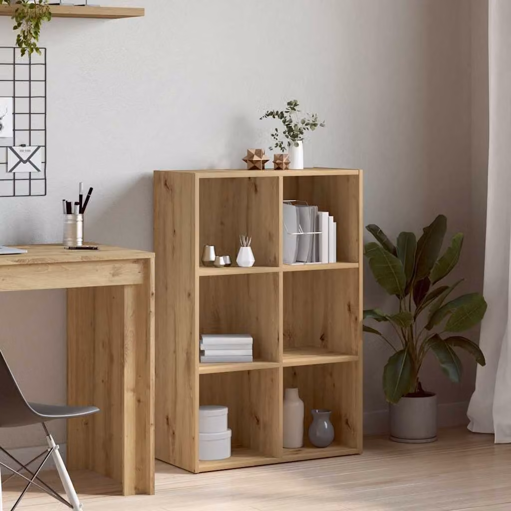 Libreria/Credenza vidaXL in MDF Marrone Classico con Pannello Posteriore L: 66 cm, P: 30 cm, H: 98 cm