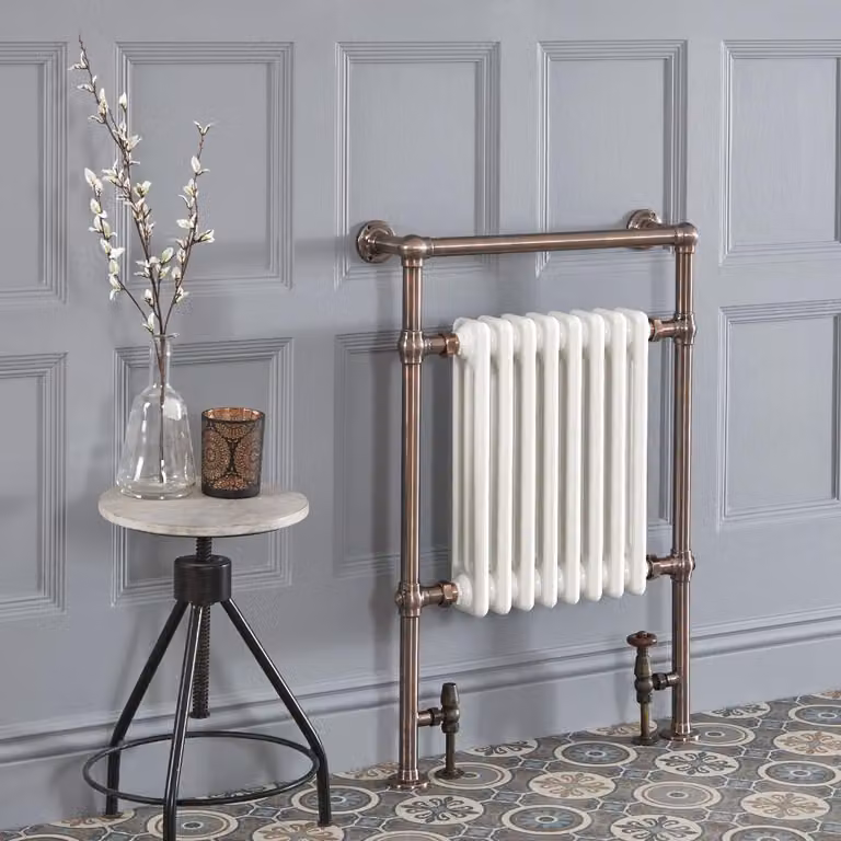 Scaldasalviette Design Tradizionale Bronzo Lucidato 930x620mm 540W Termoarredo - Elizabeth