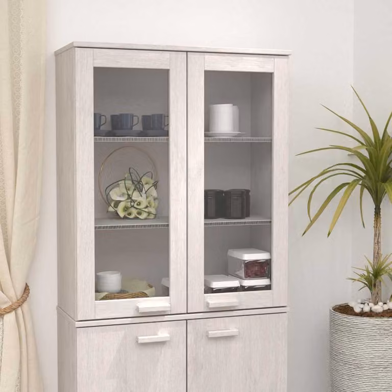 vidaXL Credenza HAMAR Bianca in Legno di Pino e MDF per Sala da Pranzo L: 85 cm, P: 35 cm, H: 100 cm