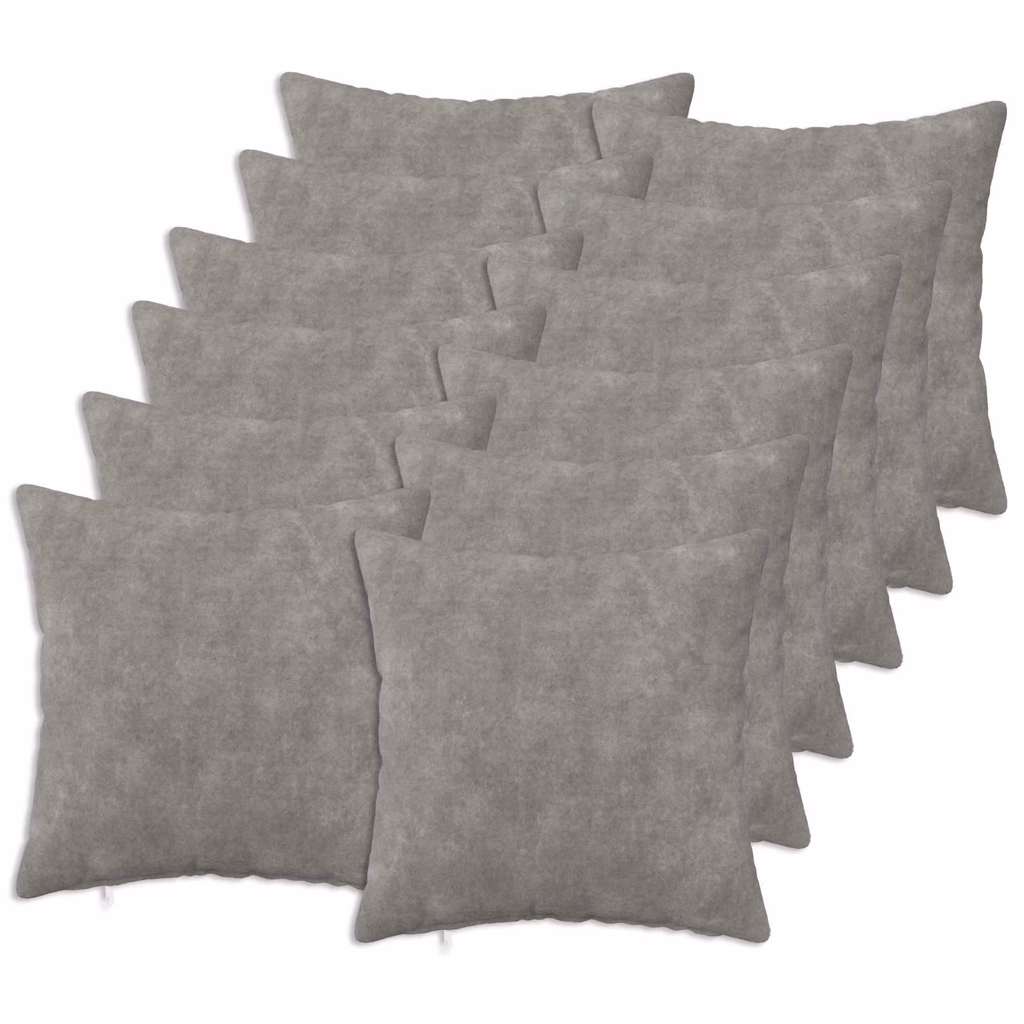 vidaXL Cuscino HEERLEN 12 pz Grigio Chiaro Fleece in microfibra