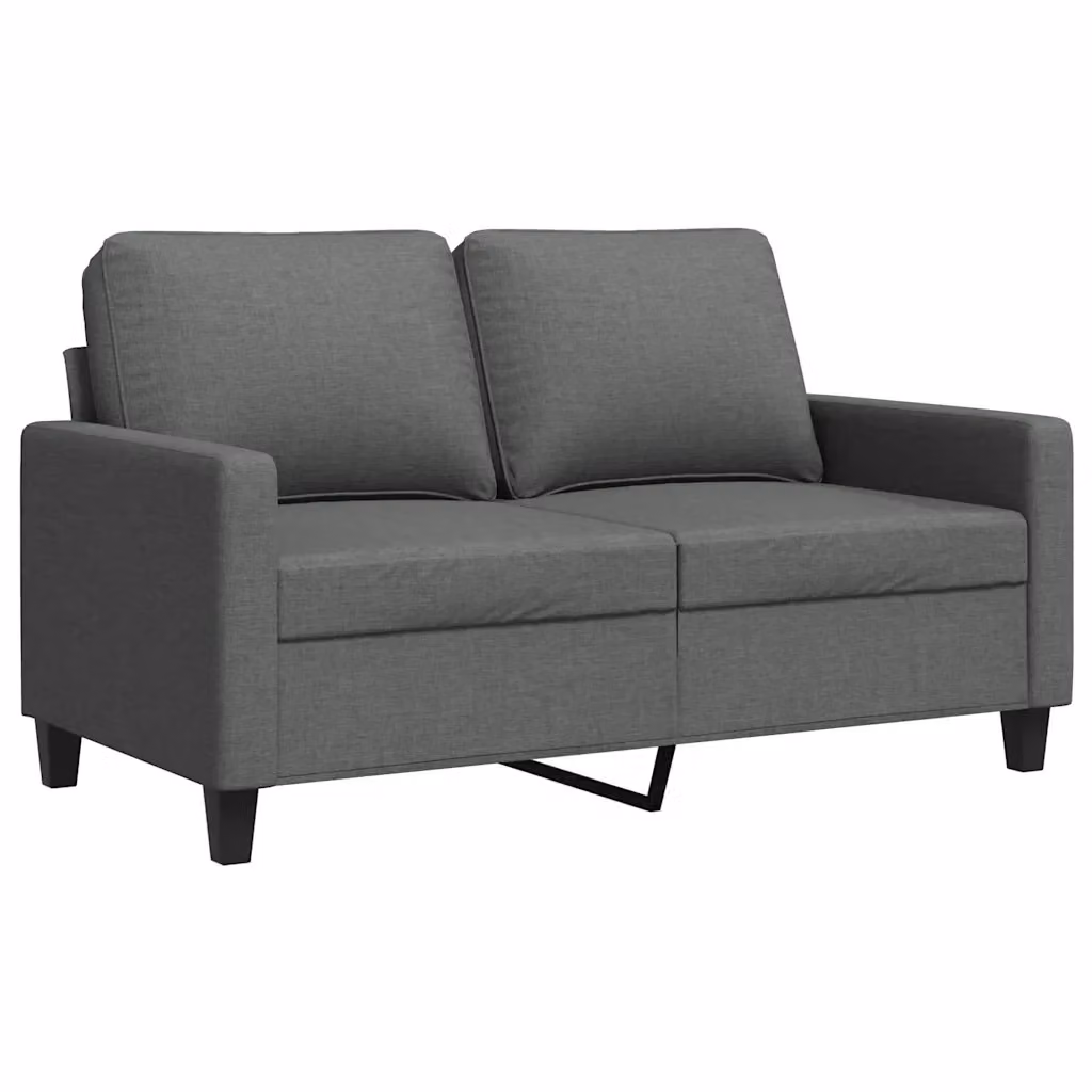 Divano a 2 posti moderno VIDAXL in tessuto grigio con struttura in metallo per il tuo soggiorno L: 138 cm, P: 80 cm, H: 77 cm – 2
