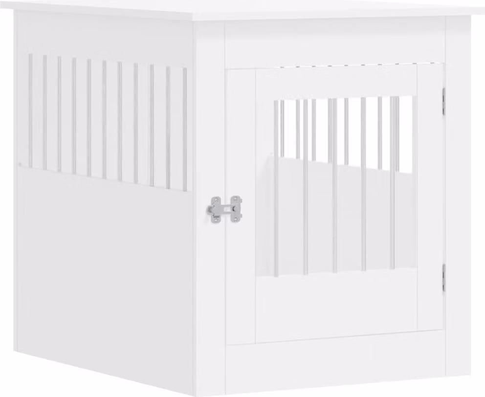 Gabbia Cani Arredamento Bianca 64,5x80x71cm Legno Multistrato