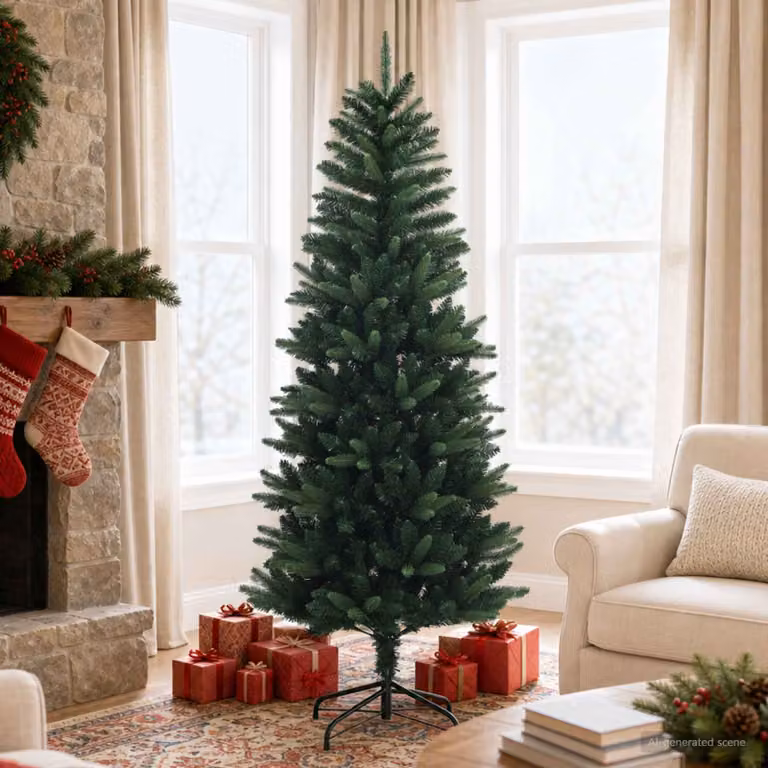 vidaXL Artificial Hinged Christmas Tree 180 cm PE e PVC Verde