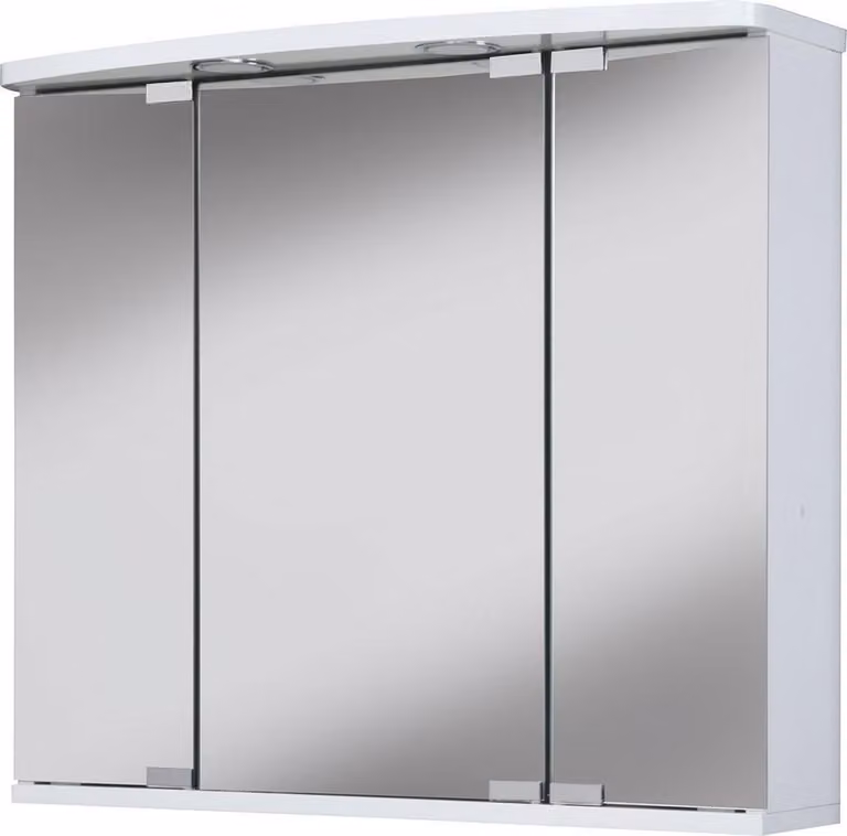 Armadio a specchio LED Doro, 67,4 x 60 cm, legno, bianco