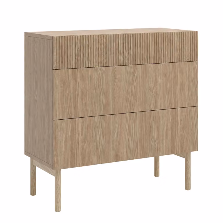 Selsey Nolie - Comodino a 3 cassetti, effetto rovere, 90 cm