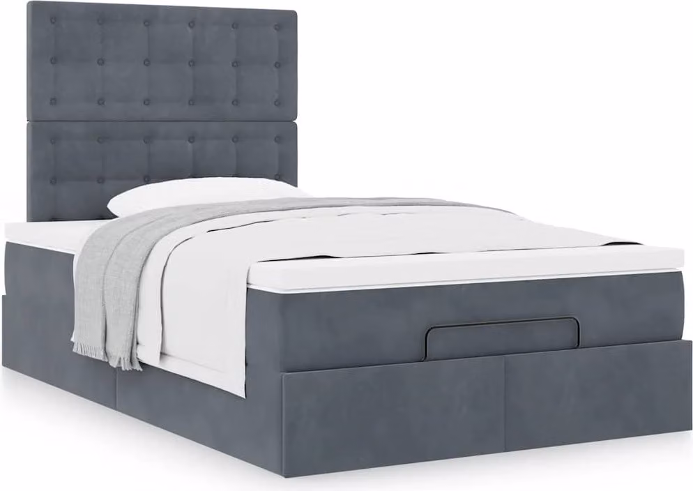 Struttura Letto Pouf con Materassi 120x200 cm Velluto