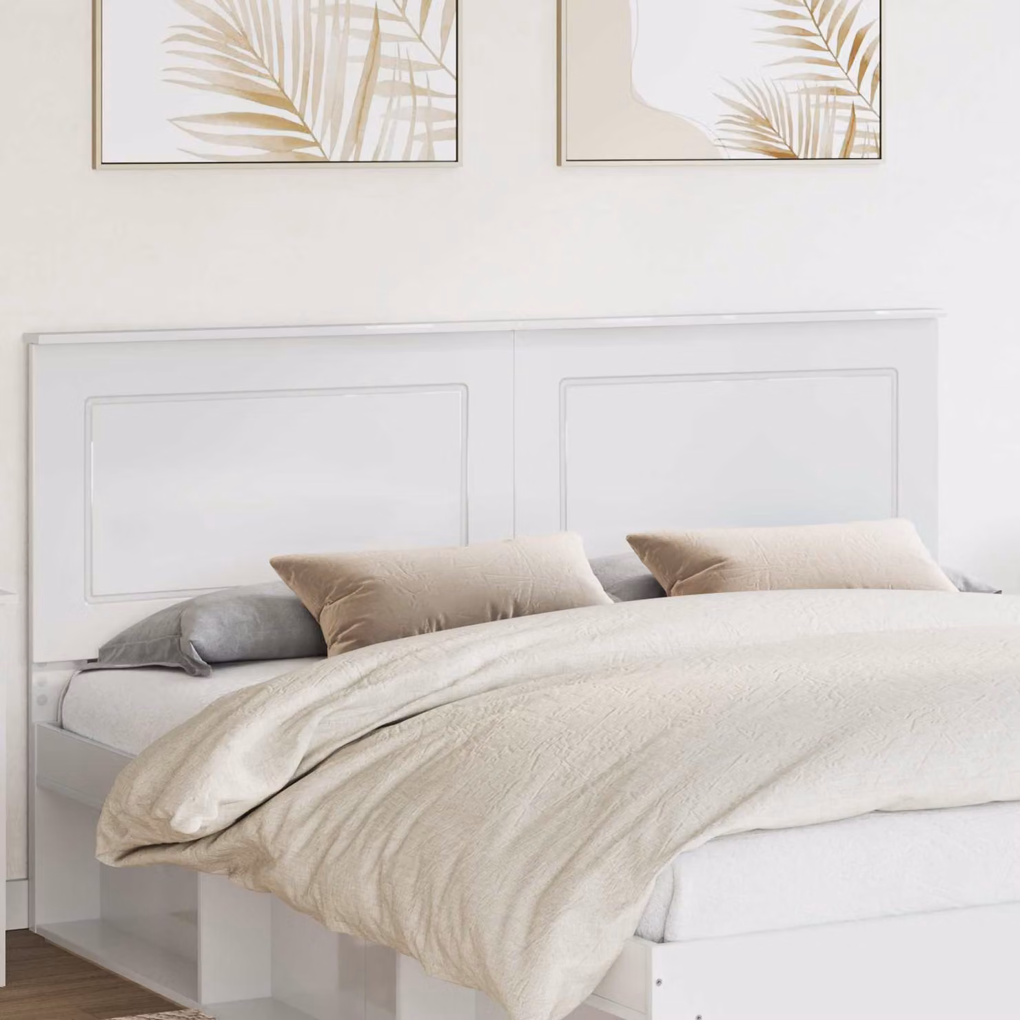 Testiera per letto vidaXL in legno ingegnerizzato bianco lucido, Larghezza: 100 cm